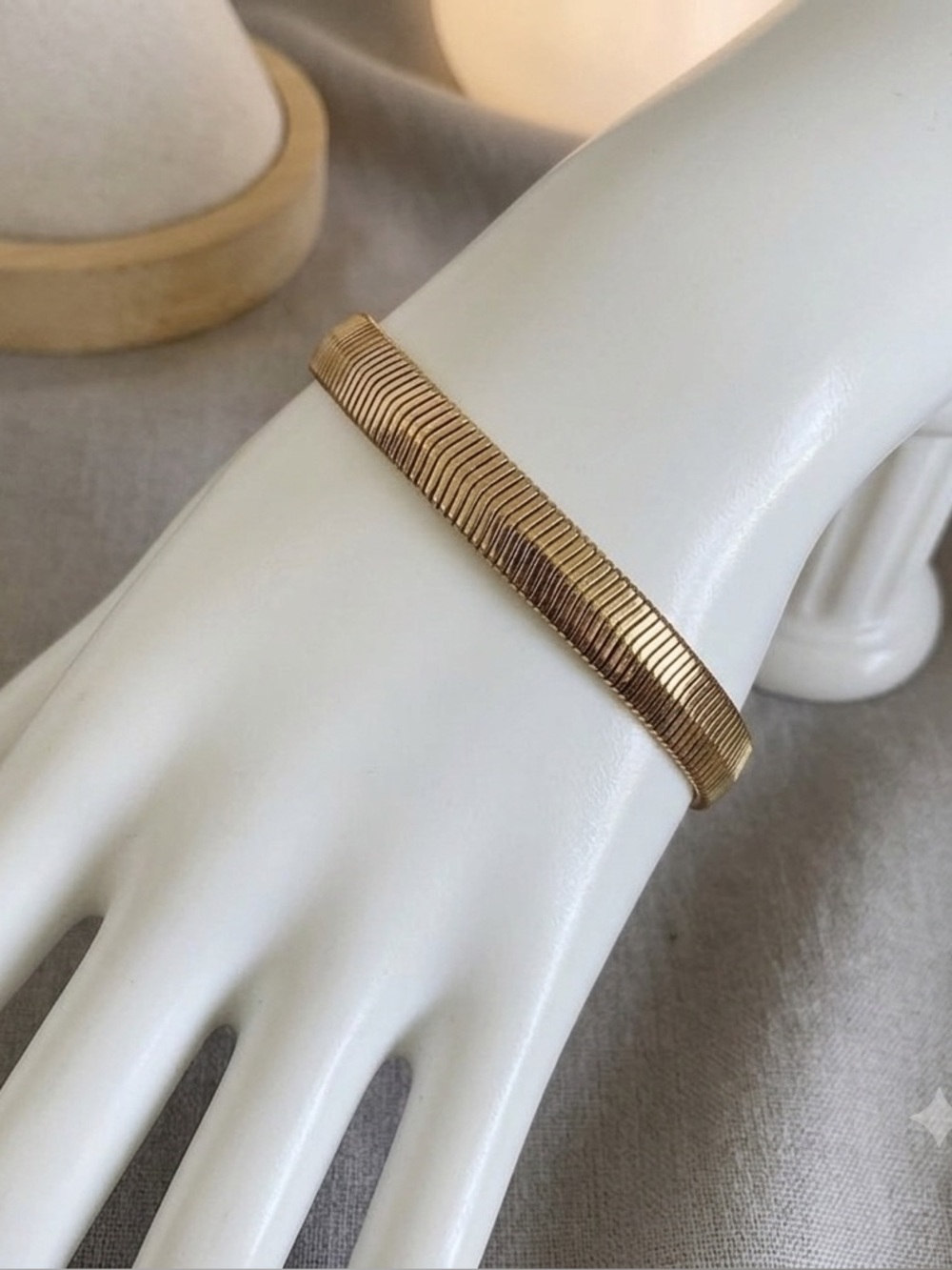Herringbone Gold Plated 9 inch, 7mm men’s bracelet - Gold - CLEARANCE!